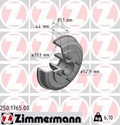 Zimmermann 250.1765.00 - Bremžu trumulis ps1.lv