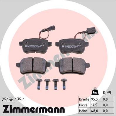 Zimmermann 25156.175.1 - Bremžu uzliku kompl., Disku bremzes ps1.lv