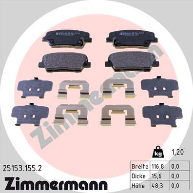 Zimmermann 25153.155.2 - Bremžu uzliku kompl., Disku bremzes ps1.lv