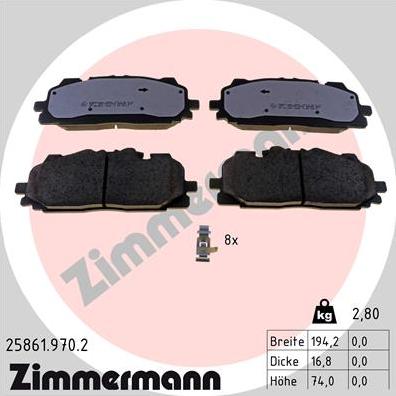 Zimmermann 25861.970.2 - Bremžu uzliku kompl., Disku bremzes ps1.lv