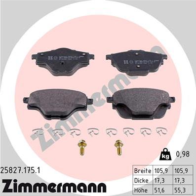 Zimmermann 25827.175.1 - Bremžu uzliku kompl., Disku bremzes ps1.lv