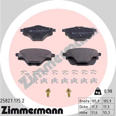 Zimmermann 25827.175.2 - Bremžu uzliku kompl., Disku bremzes ps1.lv