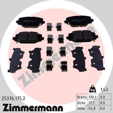 Zimmermann 25376.175.2 - Bremžu uzliku kompl., Disku bremzes ps1.lv