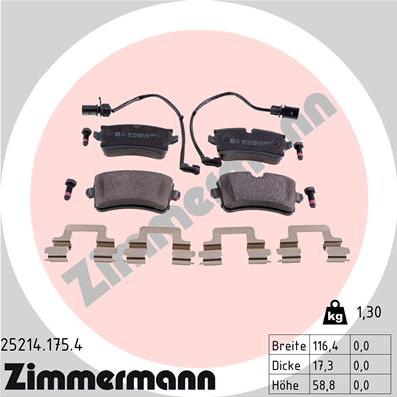 Zimmermann 25214.175.4 - Bremžu uzliku kompl., Disku bremzes ps1.lv