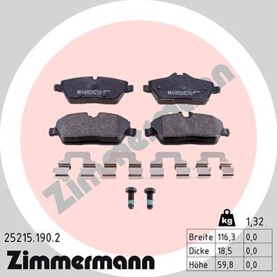 Zimmermann 25215.190.2 - Bremžu uzliku kompl., Disku bremzes ps1.lv