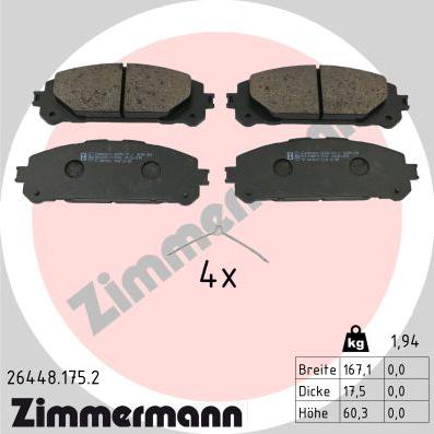 Zimmermann 26448.175.2 - Bremžu uzliku kompl., Disku bremzes ps1.lv