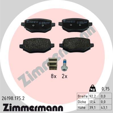 Zimmermann 26198.175.2 - Bremžu uzliku kompl., Disku bremzes ps1.lv