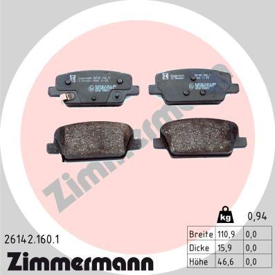 Zimmermann 26142.160.1 - Bremžu uzliku kompl., Disku bremzes ps1.lv