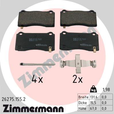 Zimmermann 26275.155.2 - Bremžu uzliku kompl., Disku bremzes ps1.lv