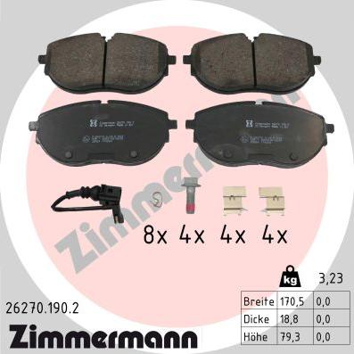 Zimmermann 26270.190.2 - Bremžu uzliku kompl., Disku bremzes ps1.lv