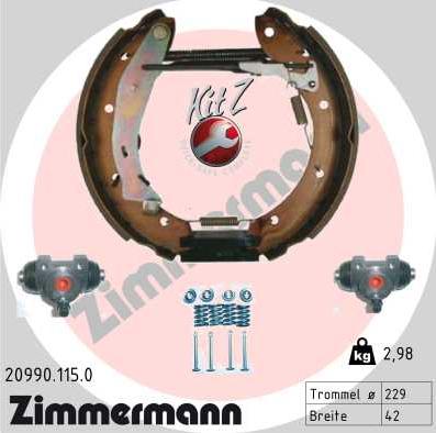 Zimmermann 20990.115.0 - Bremžu loku komplekts ps1.lv