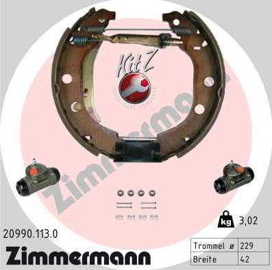 Zimmermann 20990.113.0 - Bremžu loku komplekts ps1.lv