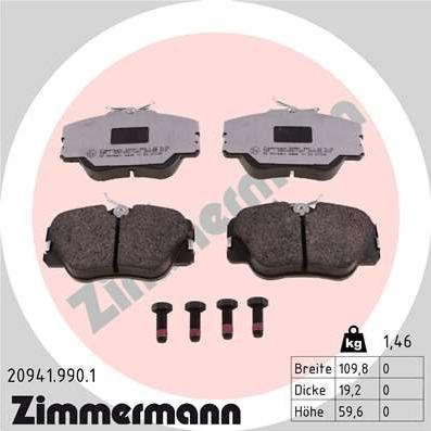 Zimmermann 20941.990.1 - Bremžu uzliku kompl., Disku bremzes ps1.lv