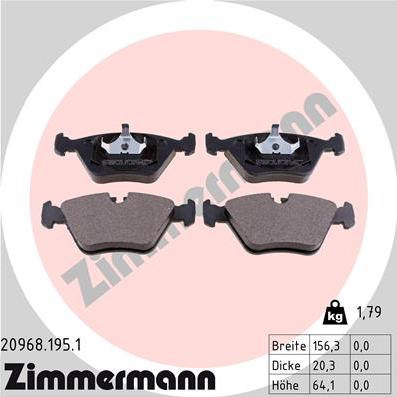 Zimmermann 20968.195.1 - Bremžu uzliku kompl., Disku bremzes ps1.lv