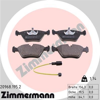 Zimmermann 20968.195.2 - Bremžu uzliku kompl., Disku bremzes ps1.lv