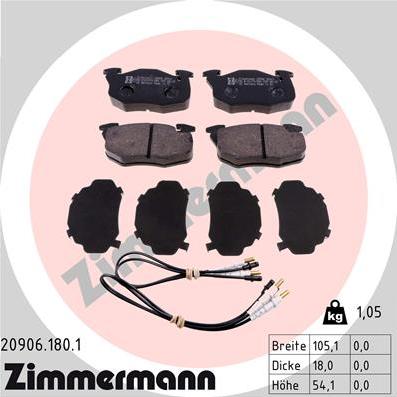 Zimmermann 20906.180.1 - Bremžu uzliku kompl., Disku bremzes ps1.lv