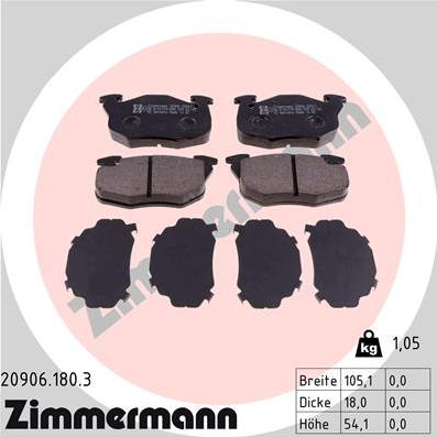 Zimmermann 20906.180.3 - Bremžu uzliku kompl., Disku bremzes ps1.lv