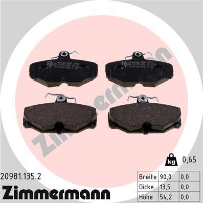 Zimmermann 20981.135.2 - Bremžu uzliku kompl., Disku bremzes ps1.lv