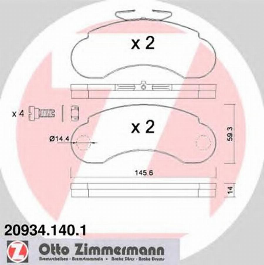 Zimmermann 209341401 - Bremžu uzliku kompl., Disku bremzes ps1.lv