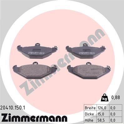 Zimmermann 20410.150.1 - Bremžu uzliku kompl., Disku bremzes ps1.lv