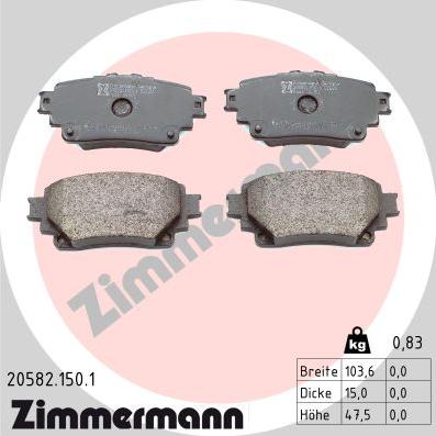 Zimmermann 20582.150.1 - Bremžu uzliku kompl., Disku bremzes ps1.lv