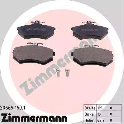 Zimmermann 20669.160.1 - Bremžu uzliku kompl., Disku bremzes ps1.lv