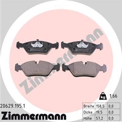 Zimmermann 20629.195.1 - Bremžu uzliku kompl., Disku bremzes ps1.lv