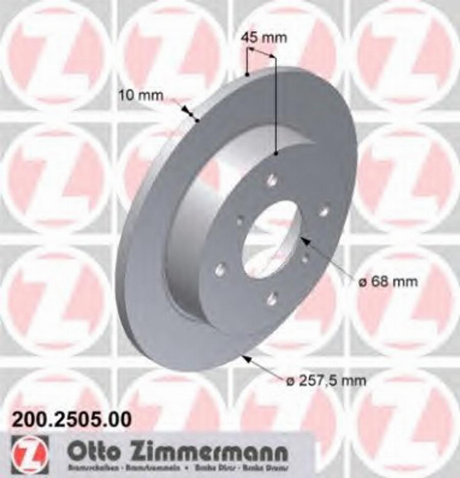 Zimmermann 200 2505 00 - Bremžu diski ps1.lv