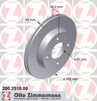 Zimmermann 200.2510.00 - Bremžu diski ps1.lv