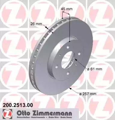 Zimmermann 200.2513.00 - Bremžu diski ps1.lv