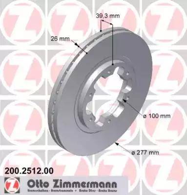 Zimmermann 200.2512.00 - Bremžu diski ps1.lv