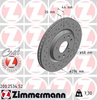 Zimmermann 200.2534.52 - Bremžu diski ps1.lv