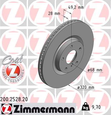 Zimmermann 200.2528.20 - Bremžu diski ps1.lv