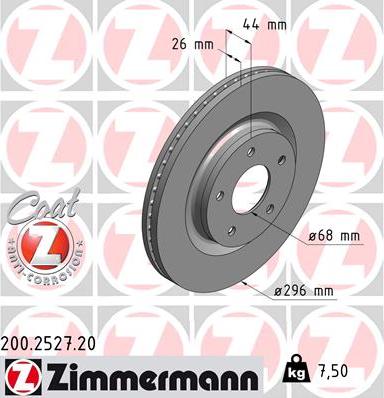 Zimmermann 200.2527.20 - Bremžu diski ps1.lv