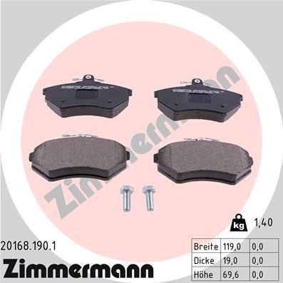 Zimmermann 20168.190.1 - Bremžu uzliku kompl., Disku bremzes ps1.lv