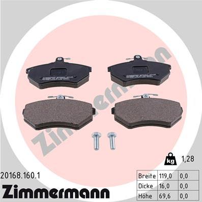 Zimmermann 20168.160.1 - Bremžu uzliku kompl., Disku bremzes ps1.lv