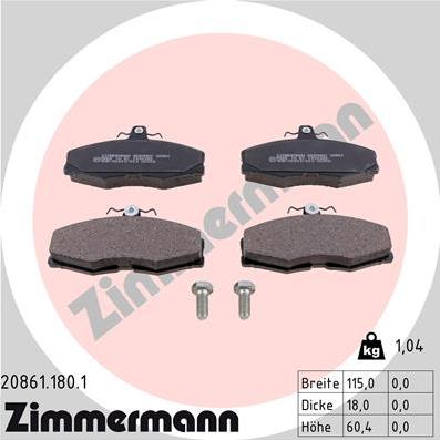 Zimmermann 20861.180.1 - Bremžu uzliku kompl., Disku bremzes ps1.lv