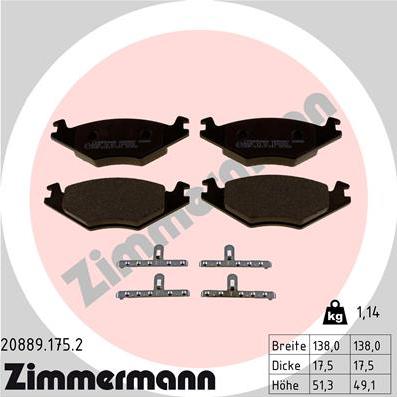 Zimmermann 20889.175.2 - Bremžu uzliku kompl., Disku bremzes ps1.lv