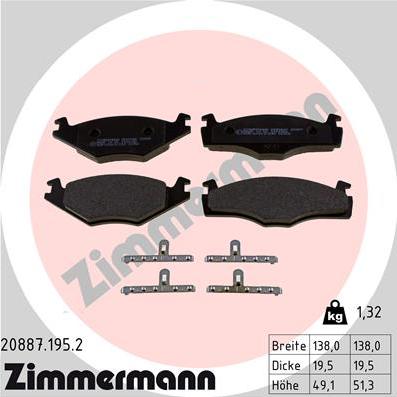 Zimmermann 20887.195.2 - Bremžu uzliku kompl., Disku bremzes ps1.lv