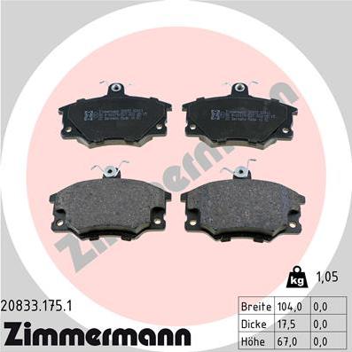 Zimmermann 20833.175.1 - Bremžu uzliku kompl., Disku bremzes ps1.lv