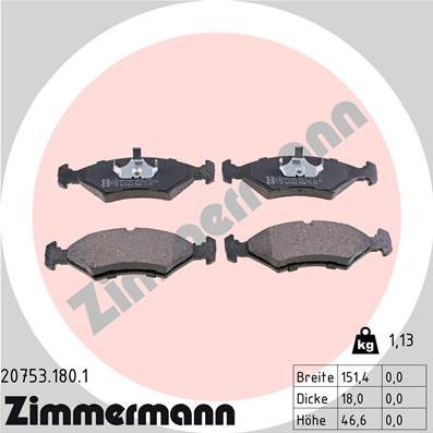 Zimmermann 20753.180.1 - Bremžu uzliku kompl., Disku bremzes ps1.lv