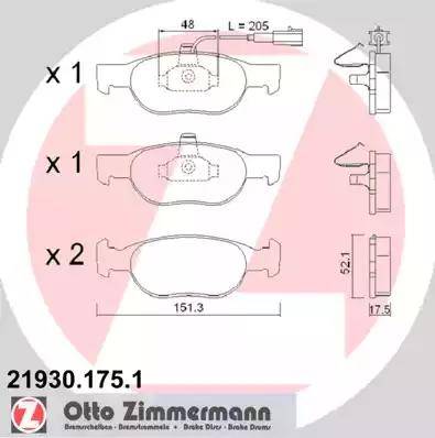 Zimmermann 21930.175.1 - Bremžu uzliku kompl., Disku bremzes ps1.lv