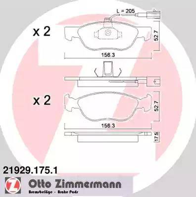 Zimmermann 21929.175.1 - Bremžu uzliku kompl., Disku bremzes ps1.lv