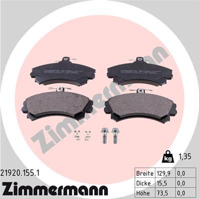 Zimmermann 21920.155.1 - Bremžu uzliku kompl., Disku bremzes ps1.lv