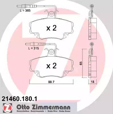 Zimmermann 21460.180.1 - Bremžu uzliku kompl., Disku bremzes ps1.lv