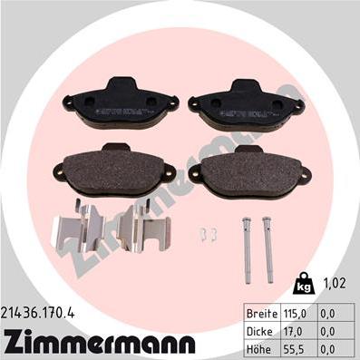 Zimmermann 21436.170.4 - Bremžu uzliku kompl., Disku bremzes ps1.lv