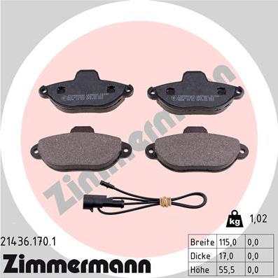 Zimmermann 21436.170.1 - Bremžu uzliku kompl., Disku bremzes ps1.lv