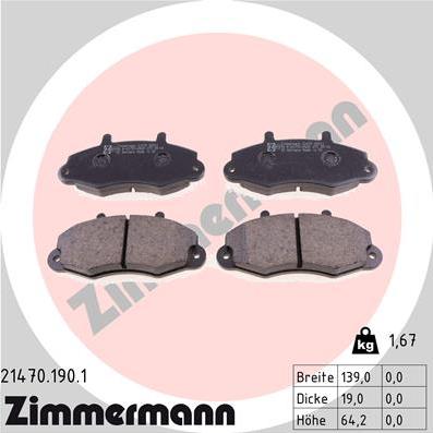 Zimmermann 21470.190.1 - Bremžu uzliku kompl., Disku bremzes ps1.lv