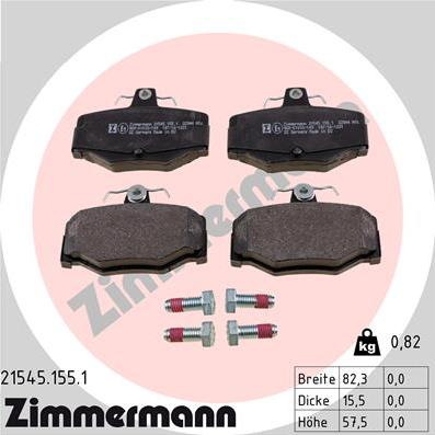 Zimmermann 21545.155.1 - Bremžu uzliku kompl., Disku bremzes ps1.lv