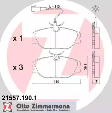 Zimmermann 21557.190.1 - Bremžu uzliku kompl., Disku bremzes ps1.lv